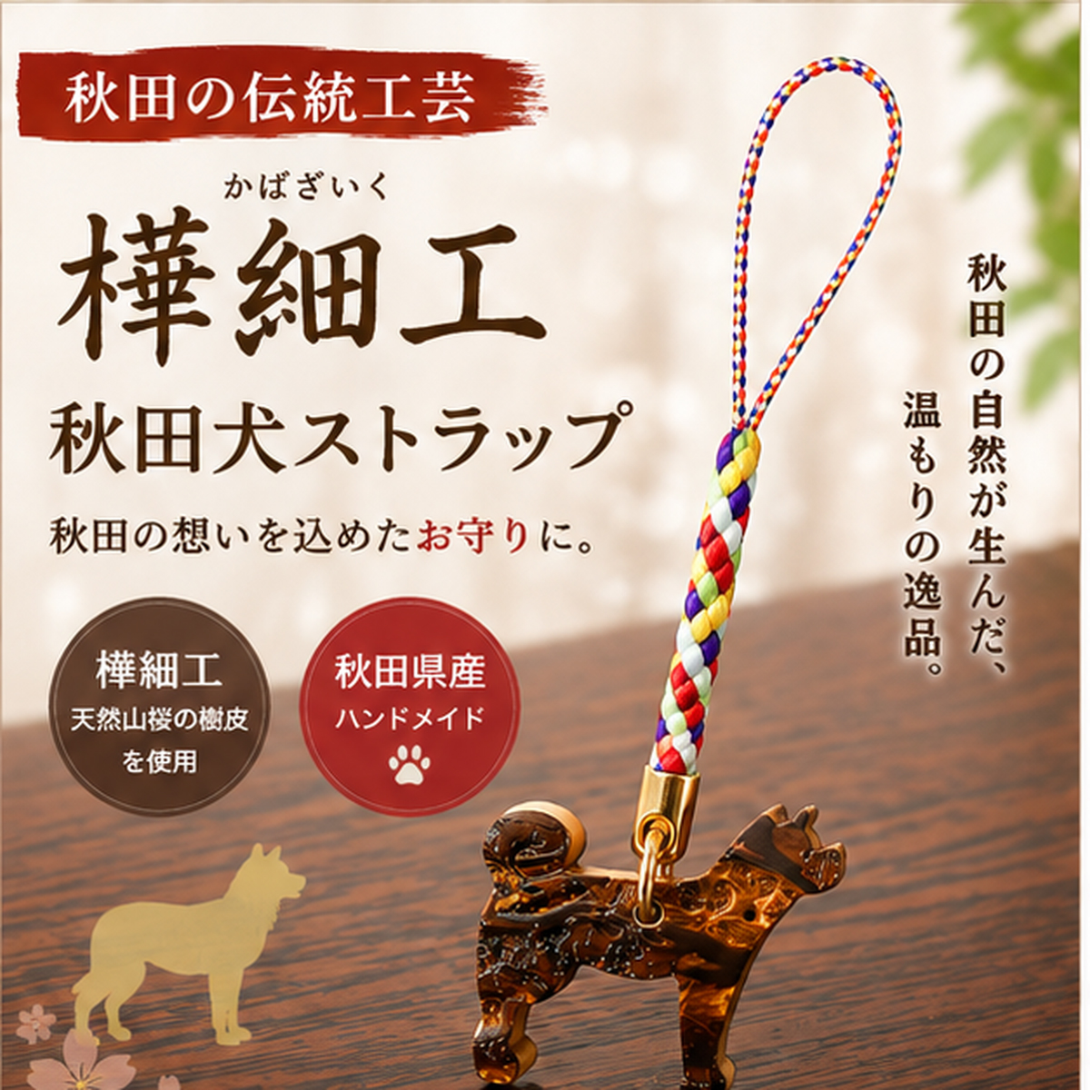 秋田犬ストラップ