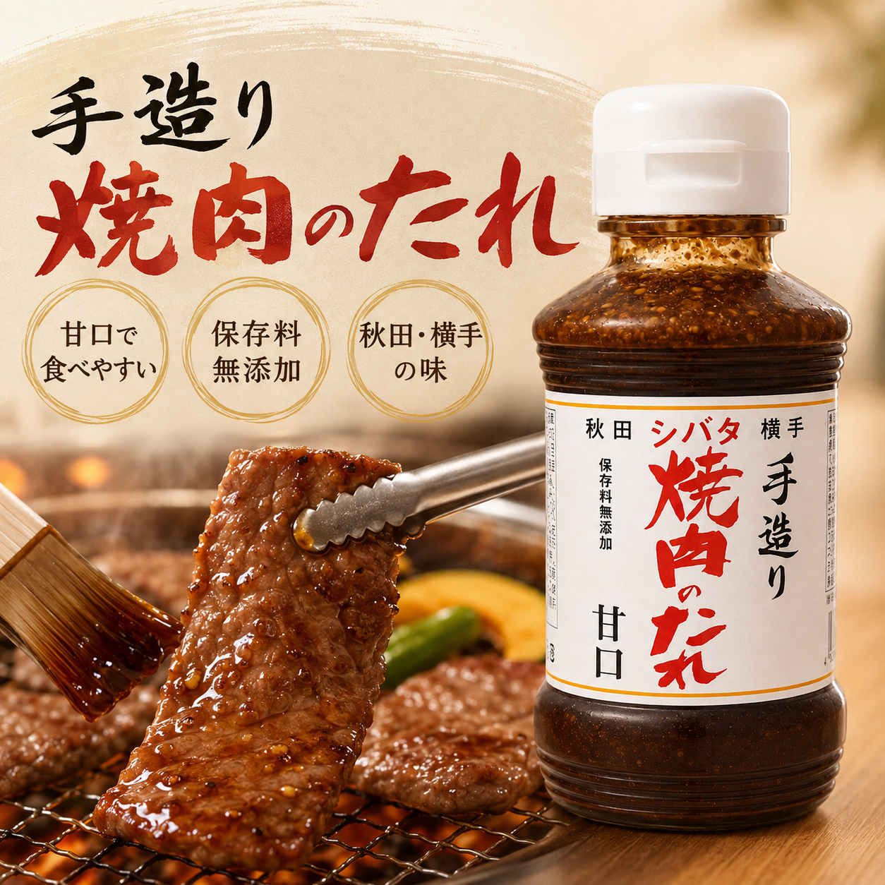 甘口で食べやすい 秋田横手の手造り焼肉のたれ