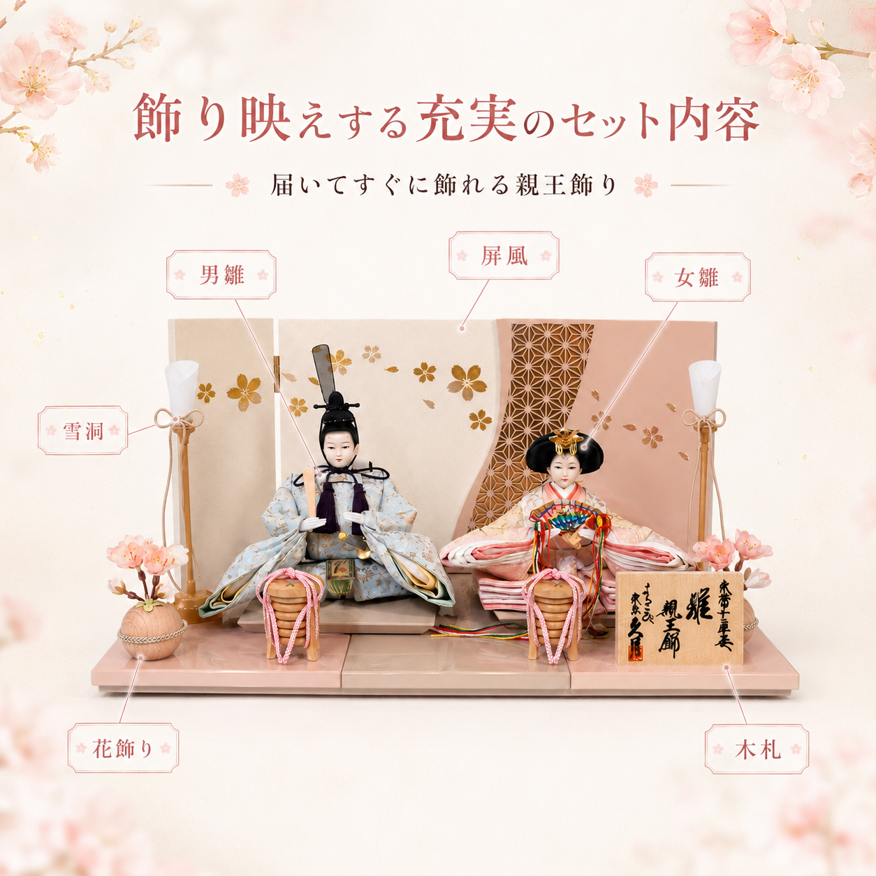 久月 親王飾り セット内容