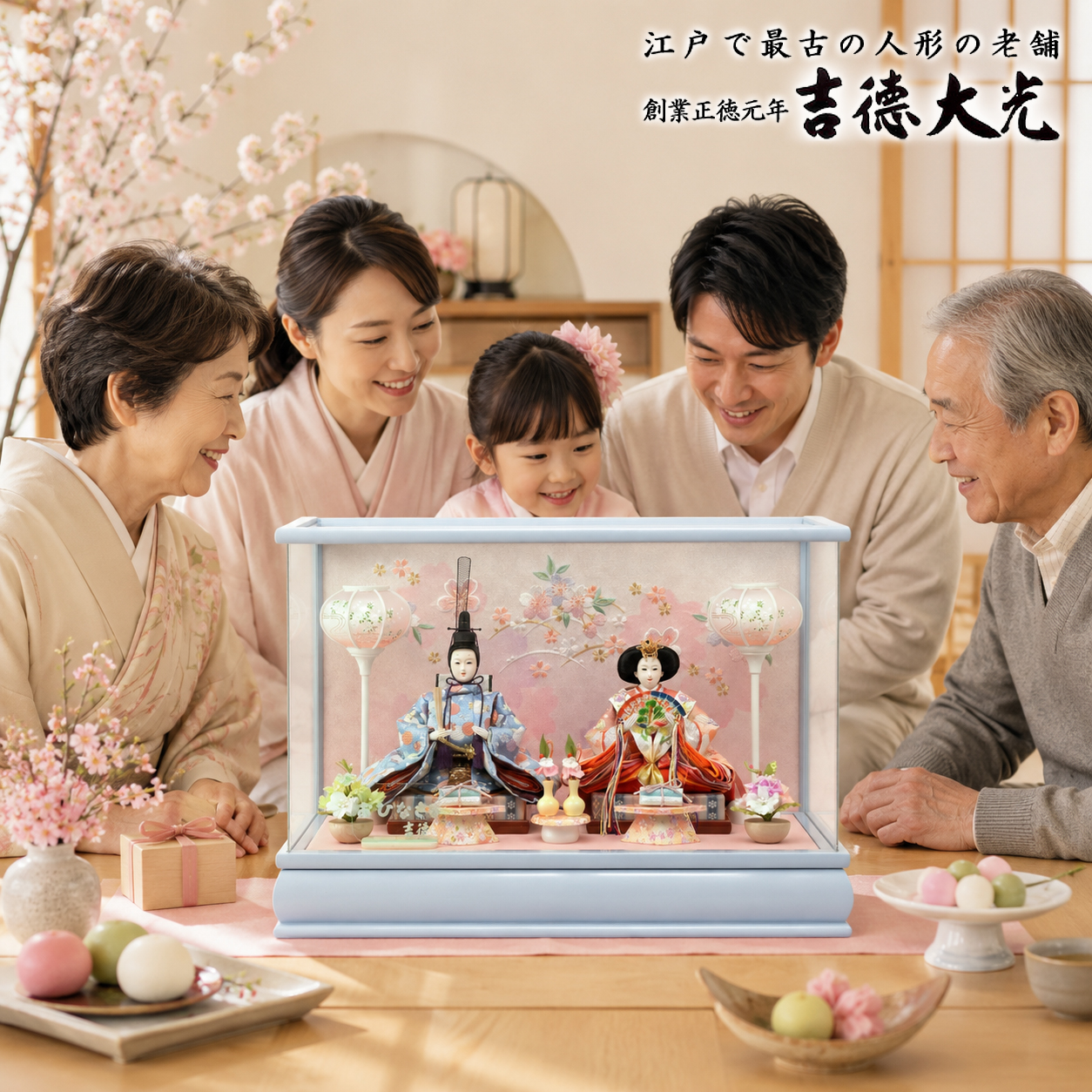 雛人形と家族のひな祭り