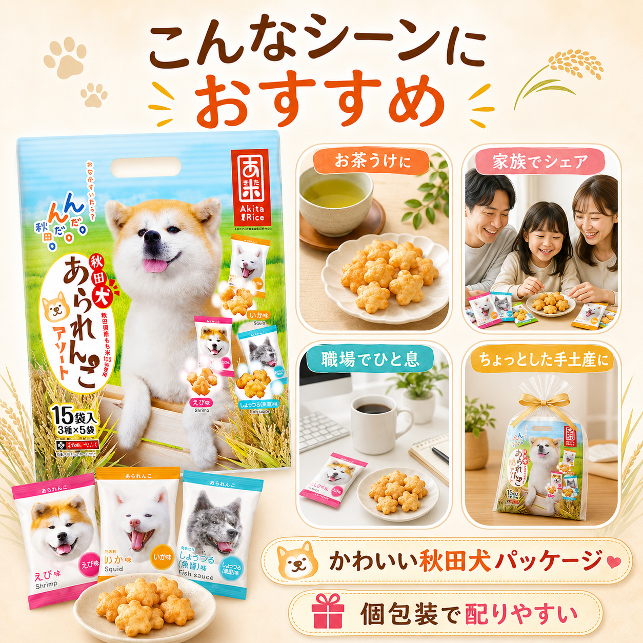 お茶うけや家族でのシェアにおすすめ