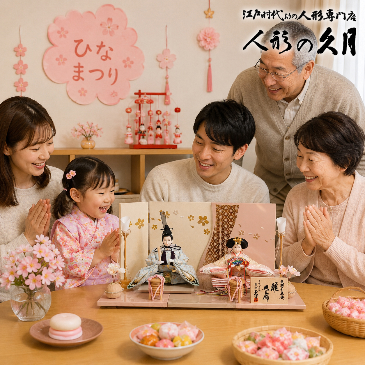雛人形 リビング 飾りイメージ