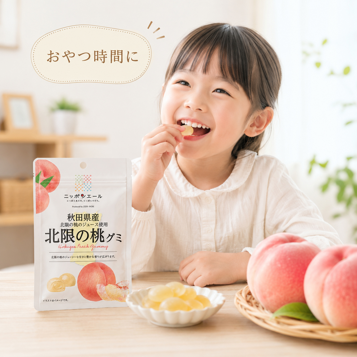 北限の桃グミ おやつイメージ