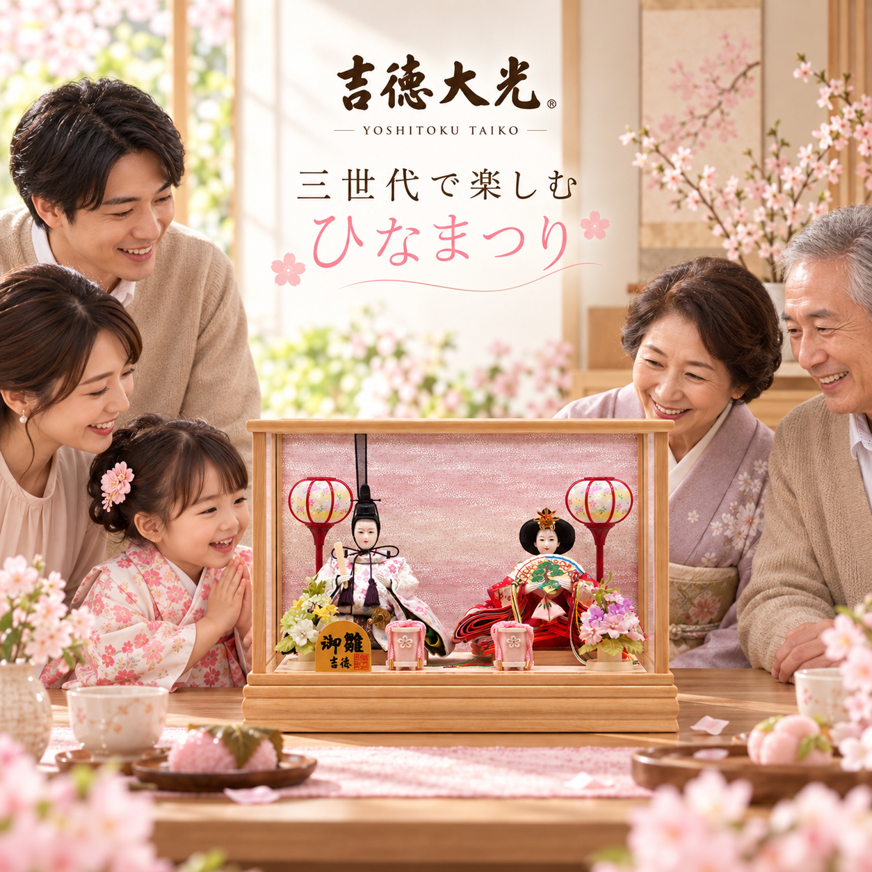 三世代で祝うひな祭り