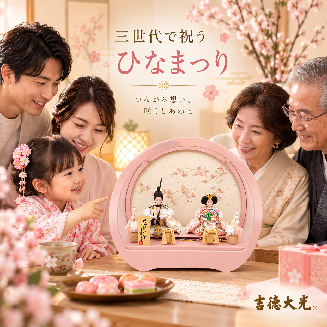 三世代で祝うひなまつり