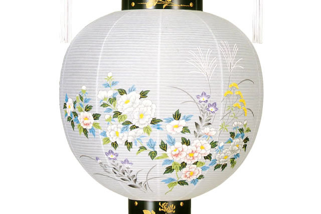 盆提灯 吊提灯 蒔絵 絵入 御殿丸(8001-11-101e)