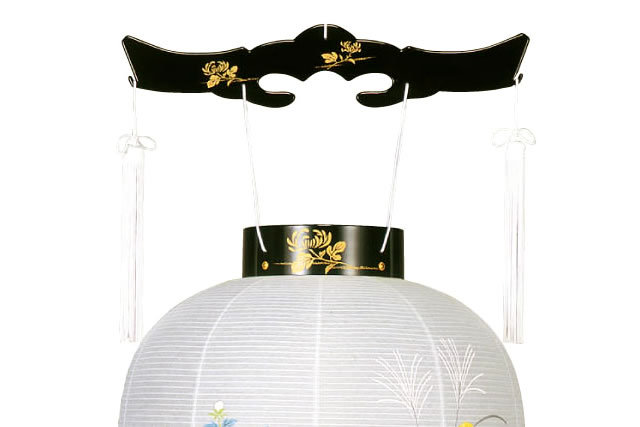 盆提灯 吊提灯 蒔絵 絵入 御殿丸(8001-11-101e)