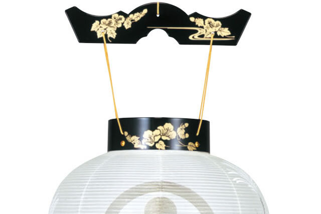 家紋入り盆提灯　吊提灯 蒔絵 絵入 （8104-00-230）送料無料