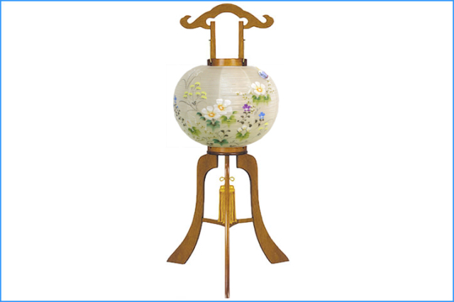 盆提灯 萩の香 絹二重絵入 11号 (858-4131)送料無料