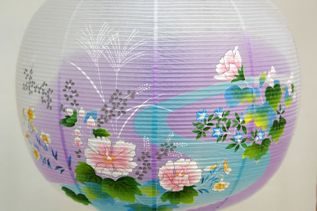 盆提灯 廻転行灯 あかり11号 銀杏蒔絵 対絵 (8605-11-713W)