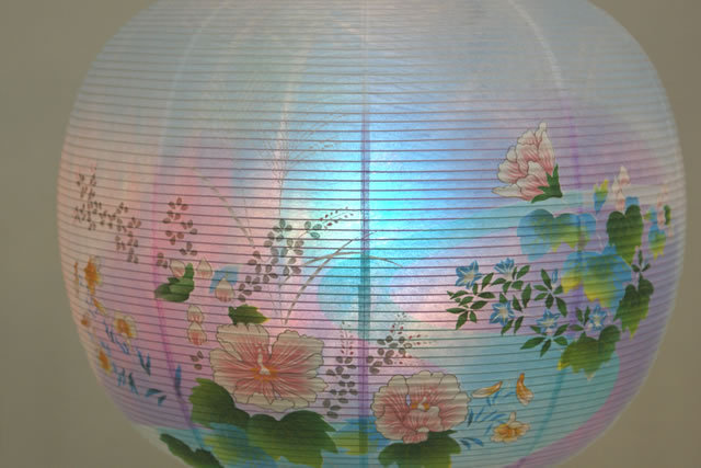 盆提灯 廻転行灯 あかり11号 銀杏蒔絵 対絵 (8605-11-713W)
