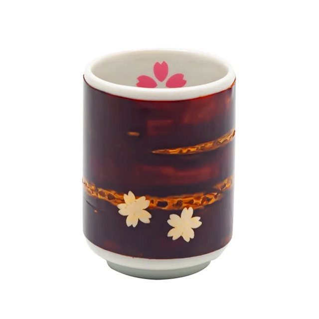 2024新商品 湯のみ 「樺細工」製 秋田の伝統工芸品 桜 。桜皮 （ピンク） 木製ラック・ウッドラック
